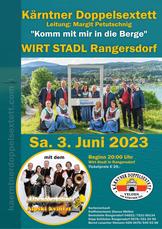 Plakat 3 Juni 2023 - Konzert Wirt Standl Rangersdorf 1 
